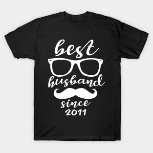 'Best Husband Since 2011' Sweet Wedding Anniversary Gift T-Shirt